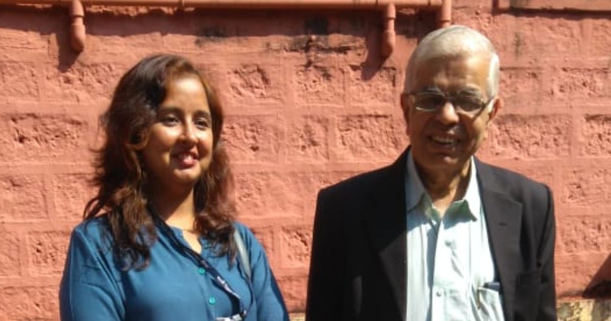 Dipali Akolkar is standing with Arvind Natu Chairman of IISER